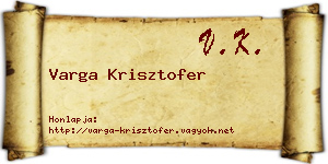Varga Krisztofer névjegykártya